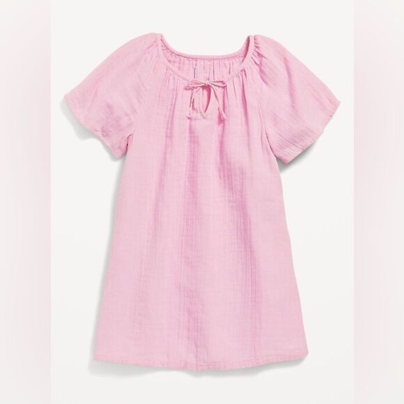 Old Navy Other - Old Navy Baby Pink Gauzy Boho Preppy Pastel Flowy Cover Up Dress Girls 14-16